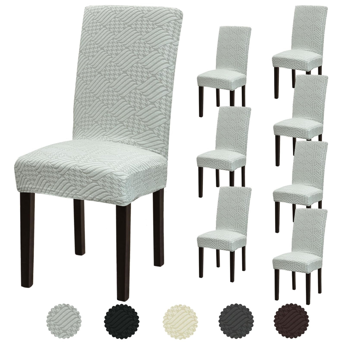 Stretch Dining Room Chair Covers Set of 6, Removable Washable Chair Covers for Dining Chairs,Dining Room, Hotel, Ceremony