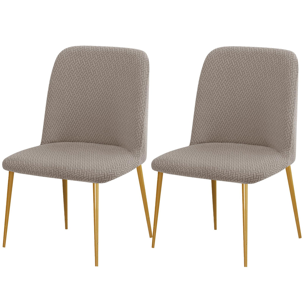 Gollense Curved Back Chair Covers for Dining Room, Mid Century Modern Chair Slipcovers, Semi Circle Back Chair Seat Protector for Kitchen Living Room (4, Beige)