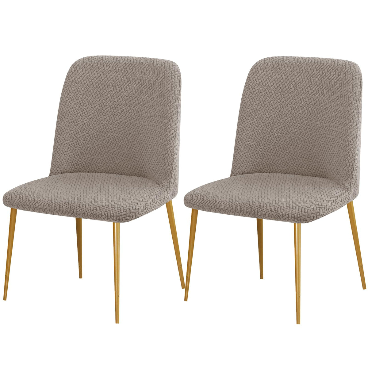 Gollense Curved Back Chair Covers for Dining Room, Mid Century Modern Chair Slipcovers, Semi Circle Back Chair Seat Protector for Kitchen Living Room (4, Beige)