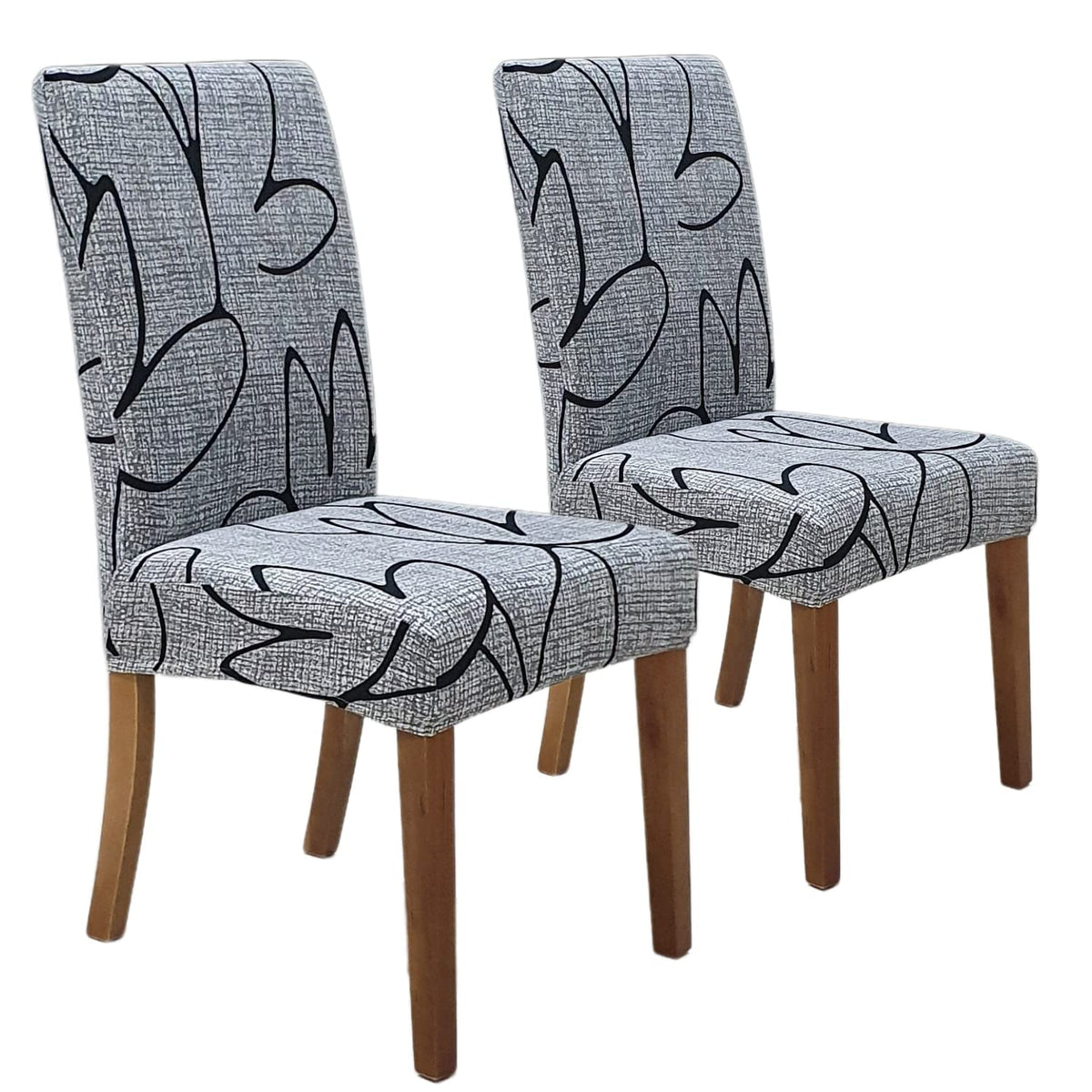 SPRINGRICO Chair Covers for Dining Room Set of 4, Stretch Dining Chair Cover, Washable Spandex Kitchen Parsons Chair Slipcovers, Removable Seat Protector for Home or Party (4 Pack, Lotus Gray)