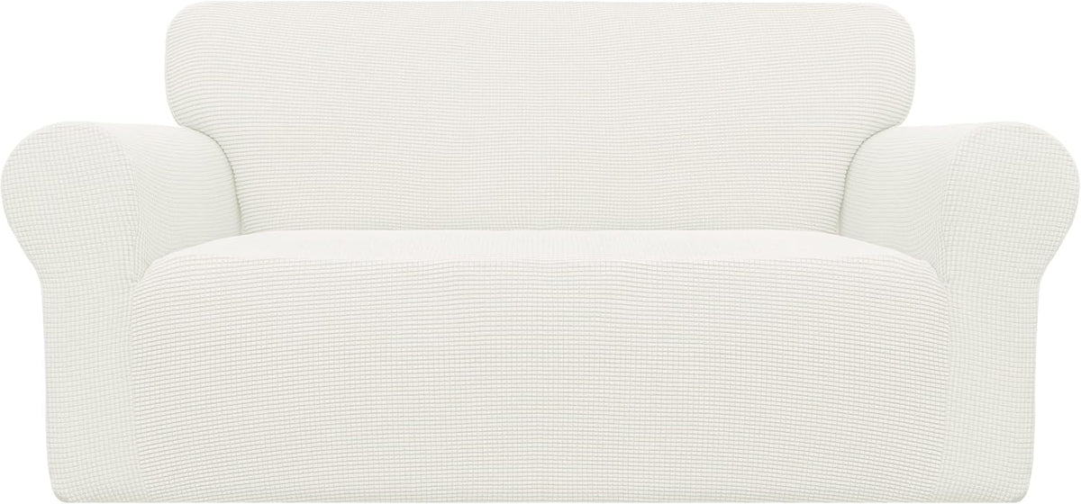 Easy-Going Stretch Loveseat Couch Covers Washable Cream
