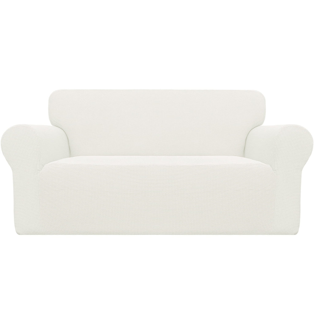 Easy-Going Stretch Loveseat Couch Covers Washable Cream