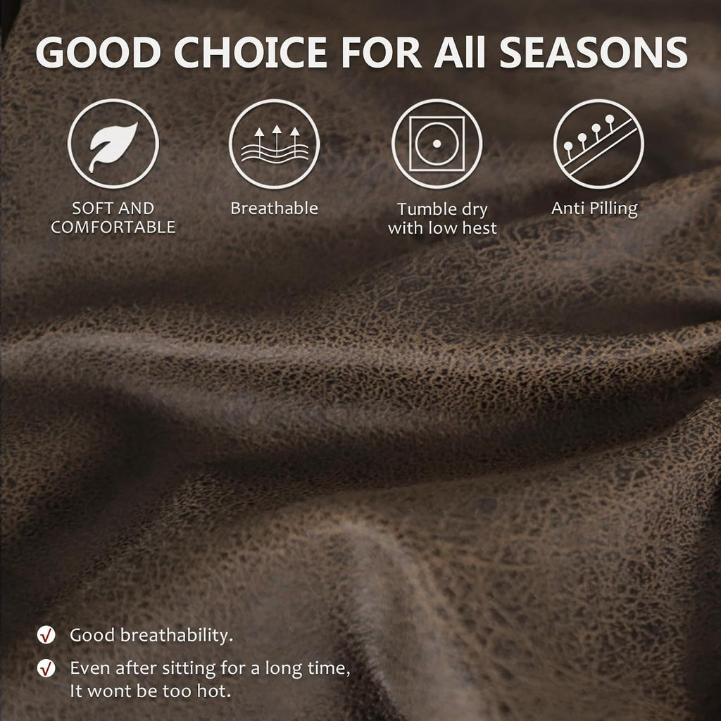 molasofa Leather Like Additional Recliner Console Cover for Reclining Loveseat Covers Stretch Jacquard Middle Consolefor Recliner Couch(Dark Brown)