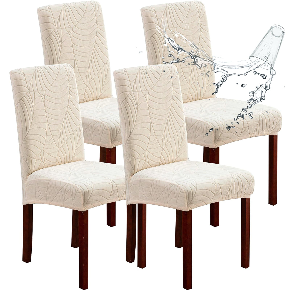 Genina Waterproof Dining Chair Covers Set of 4 Parsons Chair Slipcovers
