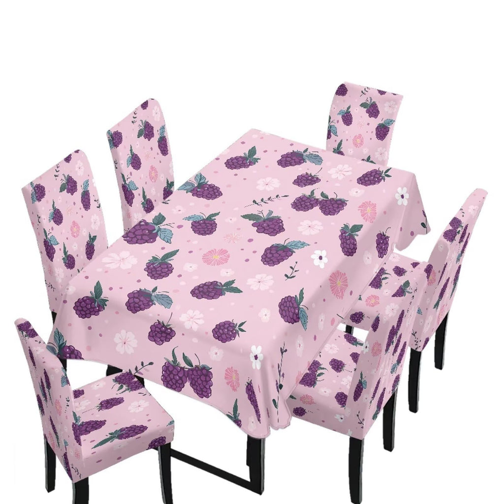 GLENLCWE Monstera Leaf Universal Dining Table Cover with Chairs Dining Table Cover with Chair Covers 7 Pcs, Dust Proof Green Kitchen Party Stretch Elastic Bottom Slipcovers