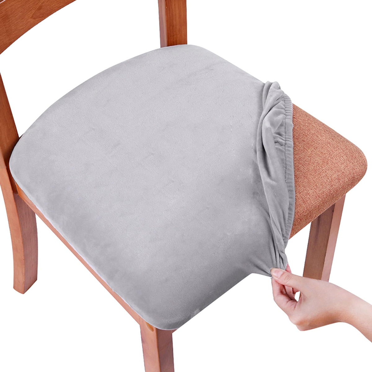 Smiry Velvet Seat Covers for Dining Room Chair Set of 4