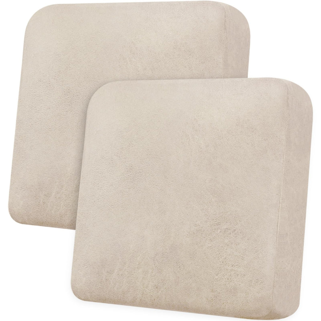 Loveseat Cushion Covers Leather-Look 2PC Stretch Love Seat Slipcover Sets for Living Room Individual Couch Seat Protector, Pet-Friendly, Non-Slip, Easy Fit - Coffee