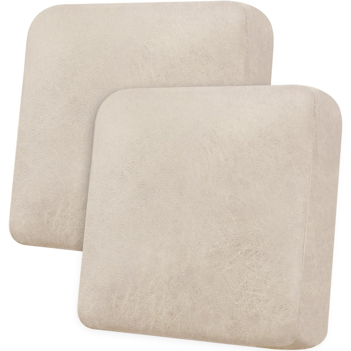 Loveseat Cushion Covers Leather-Look 2PC Stretch Love Seat Slipcover Sets for Living Room Individual Couch Seat Protector, Pet-Friendly, Non-Slip, Easy Fit - Coffee