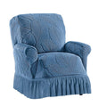 Collections Etc Textured Leaf Design Ruffled Skirt Slipcover