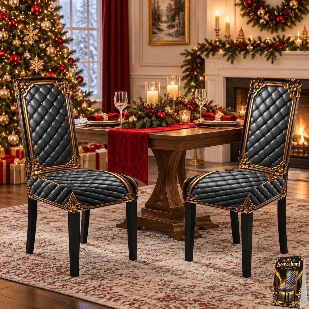 Washable Stretch Chair Cover Baroque Gilded Print Dining Seat Slipcover