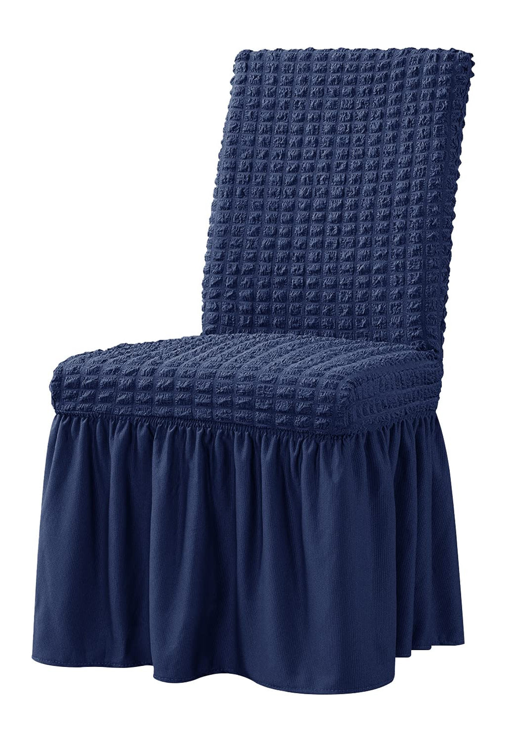 Dorm Chair Cover, Dining Chair Slipcover Stretch Washable with Skirt White