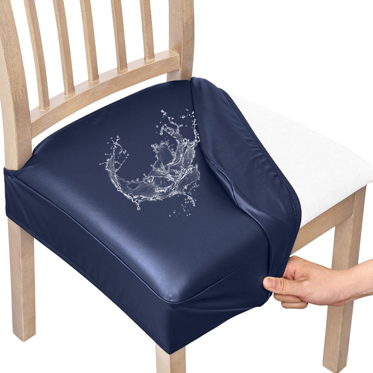 Smiry Waterproof Pu Leather Seat Covers for Dining Room Chairs Set of 4