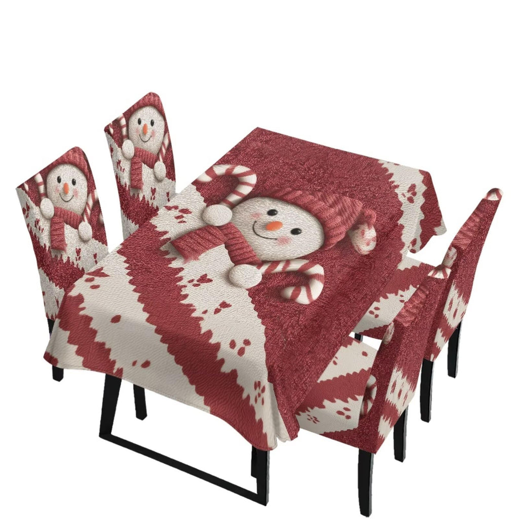 5 Pack Dining Room Chair Cover Set and Table Cloth Rectangle, Dust Proof Machine Washable Tablecloths Comfortable Chair Seat Slipcovers for Restaurant Decor, Abstract Fluid Marble