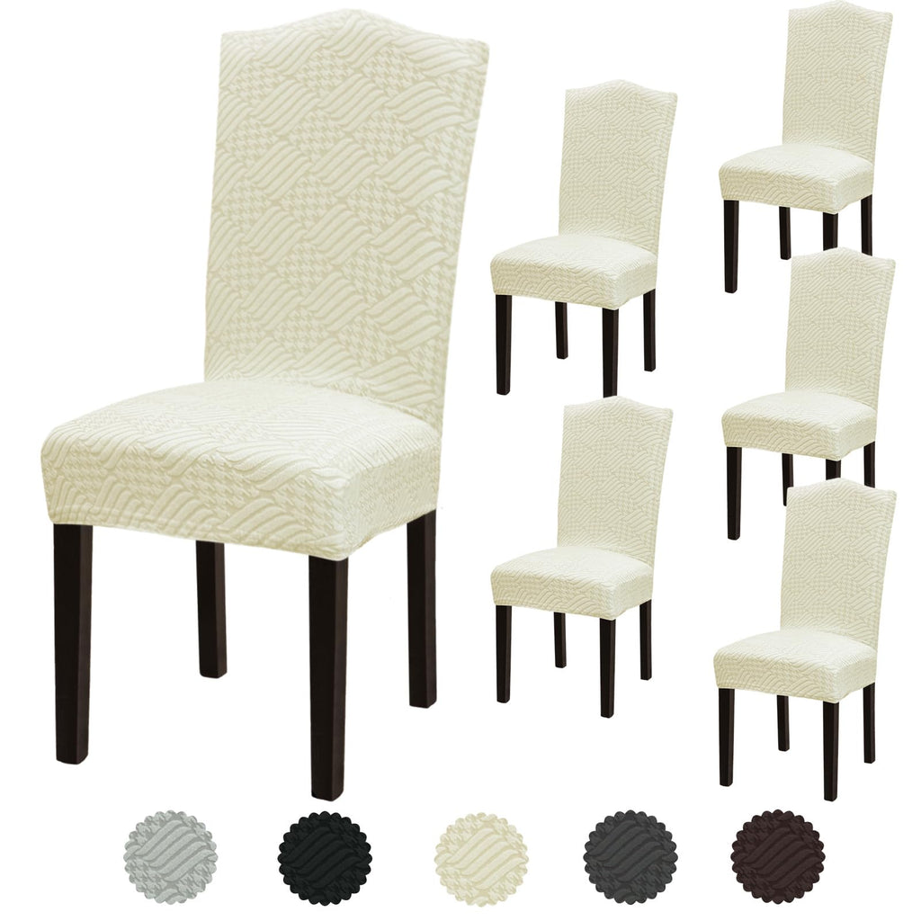 Stretch Dining Room Chair Covers Set of 6, Removable Washable Chair Covers for Dining Chairs,Dining Room, Hotel, Ceremony