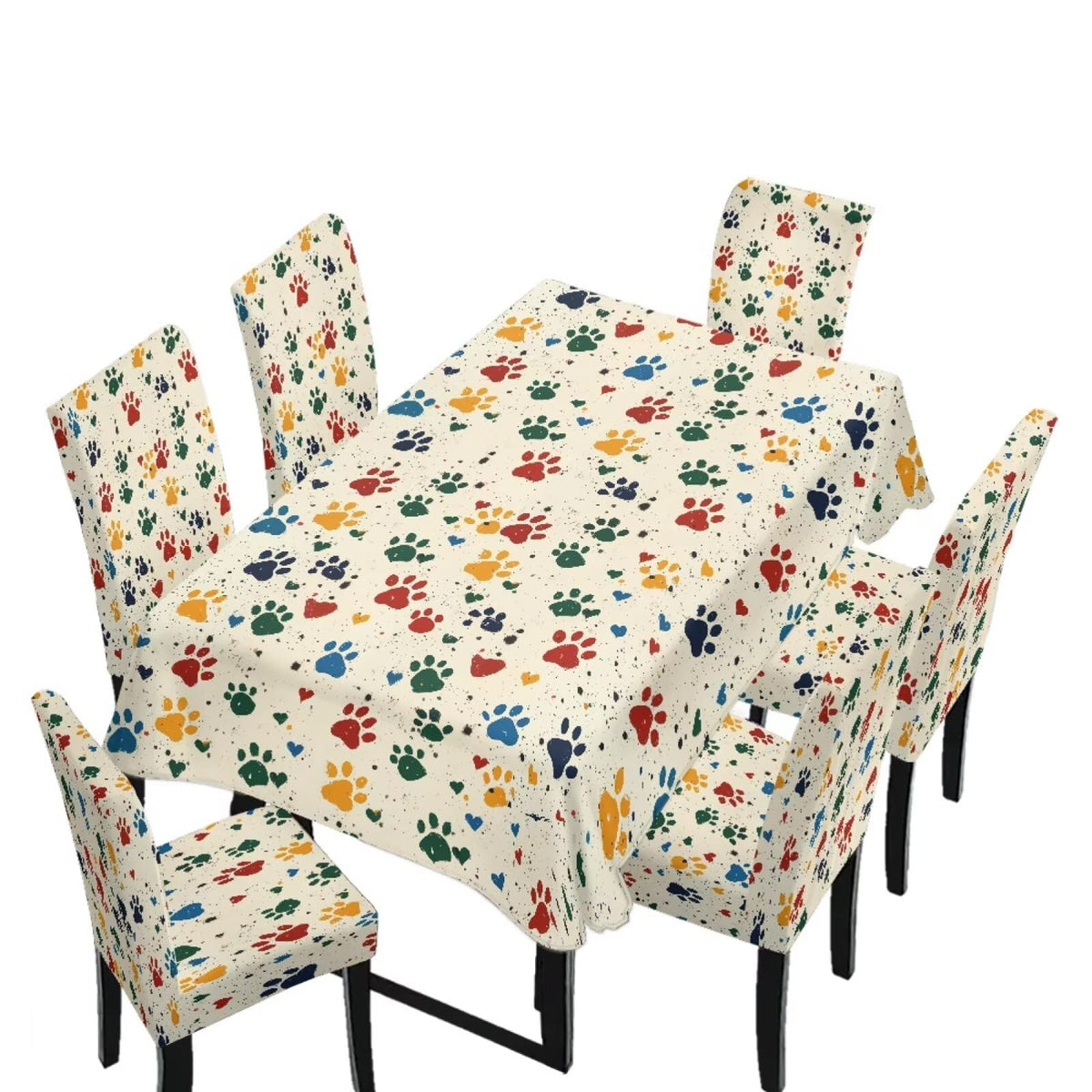 Dining Table Chair Covers 5 Pack, Removable Parsons Chair Slipcovers Dust Proof Tablecloths Scratch Resistant Seat Protector for Dining Room, Sunflower Honeycomb Bee Print Yellow