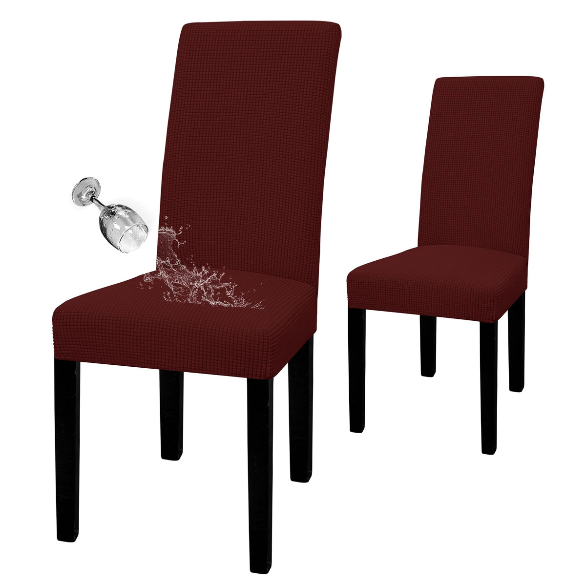 Easy-Going 100% Waterproof Dining Room Chair Covers Set of 6, Large