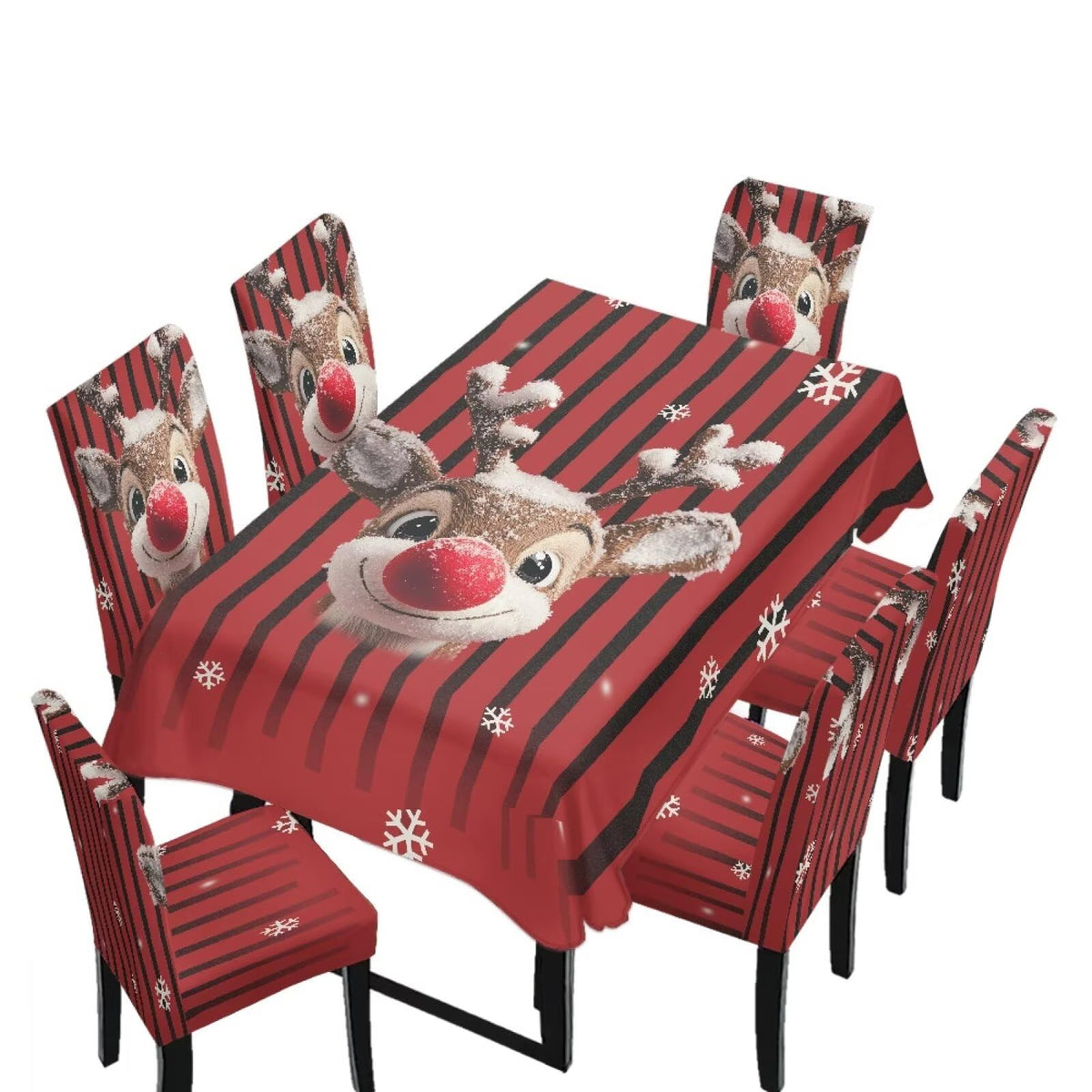 Dining Chair Covers and Dining Table Cloth Christmas Decor
