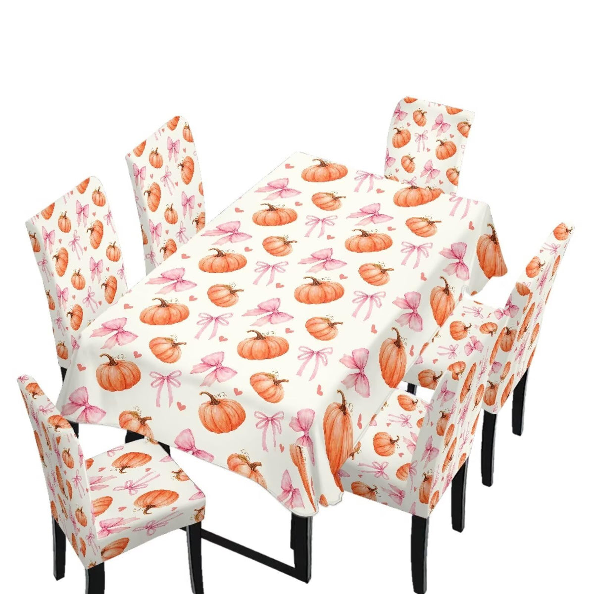 Thanksgiving Rectangle Table Cloth with Dining Chair Cover