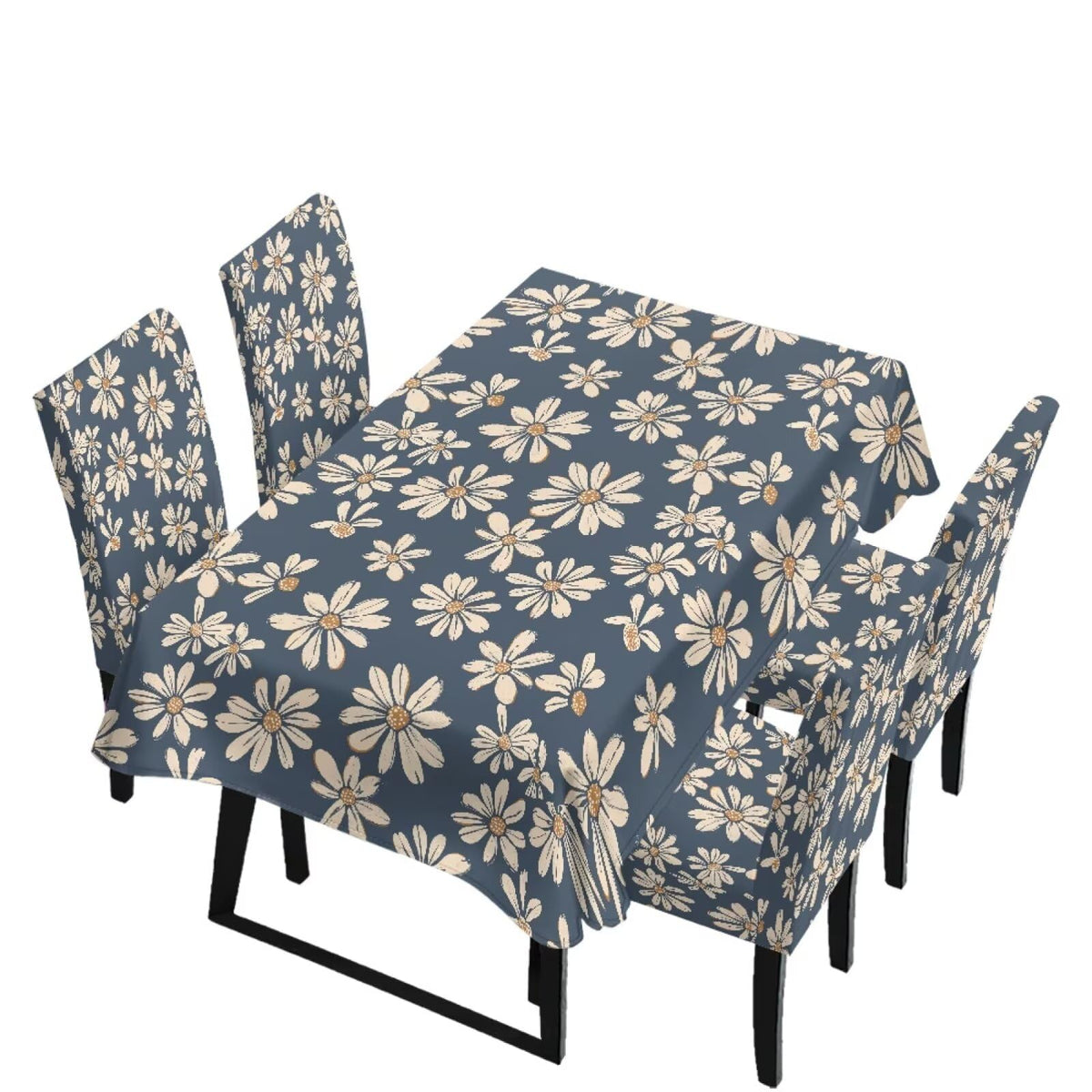 Dining Table Chair Covers 5 Pack, Removable Parsons Chair Slipcovers Dust Proof Tablecloths Scratch Resistant Seat Protector for Dining Room, Sunflower Honeycomb Bee Print Yellow