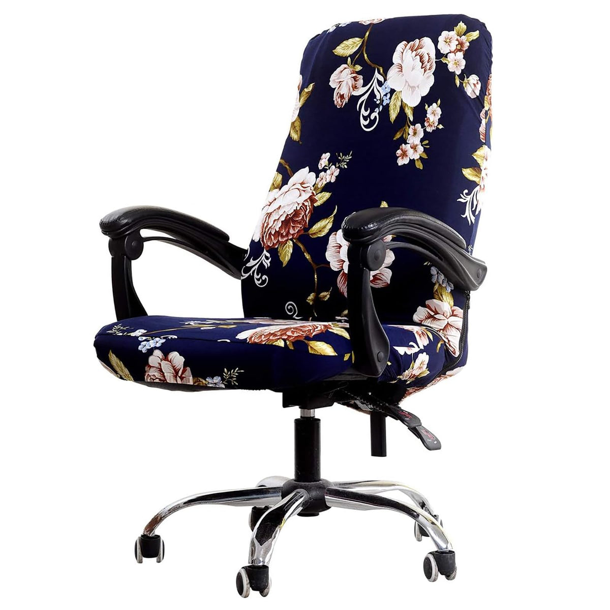 WOMACO Printed Office Chair Covers, Stretch Computer Universal Boss Modern Simplism Style High Back Chair Slipcover - Peony, Large