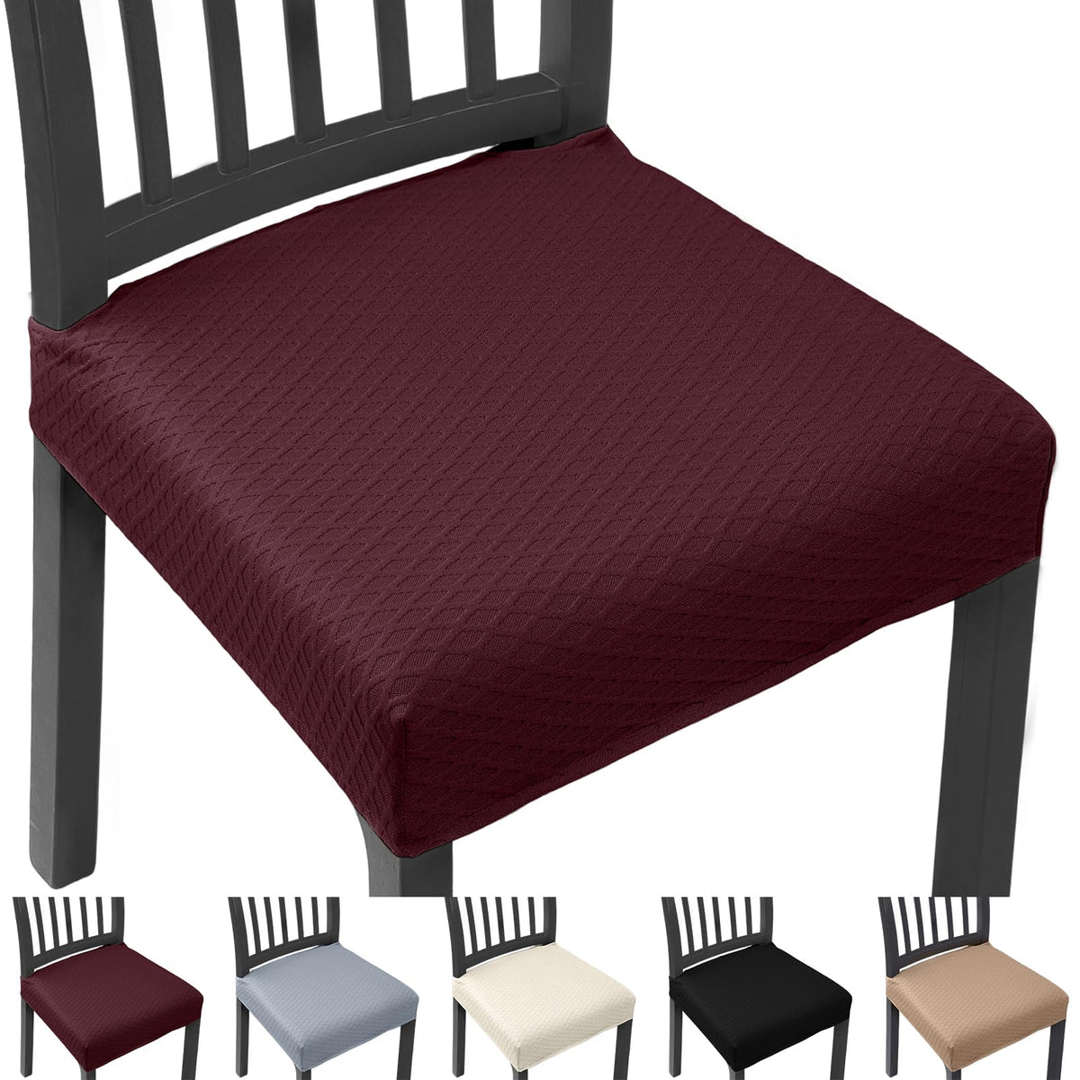 Stretch Chair Seat Covers Set of 4 for Dining Living Room Kitchen Chairs Universal Washable Slipcover Protector Forros Fundas Cobertores para Sillas De Comedor Party Home Decor Gift