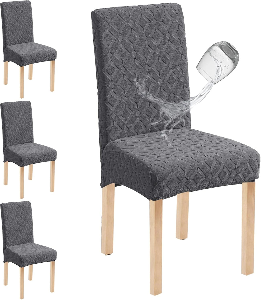 Genina Waterproof Dining Chair Covers Set of 4, Stretch Chair Slipcovers