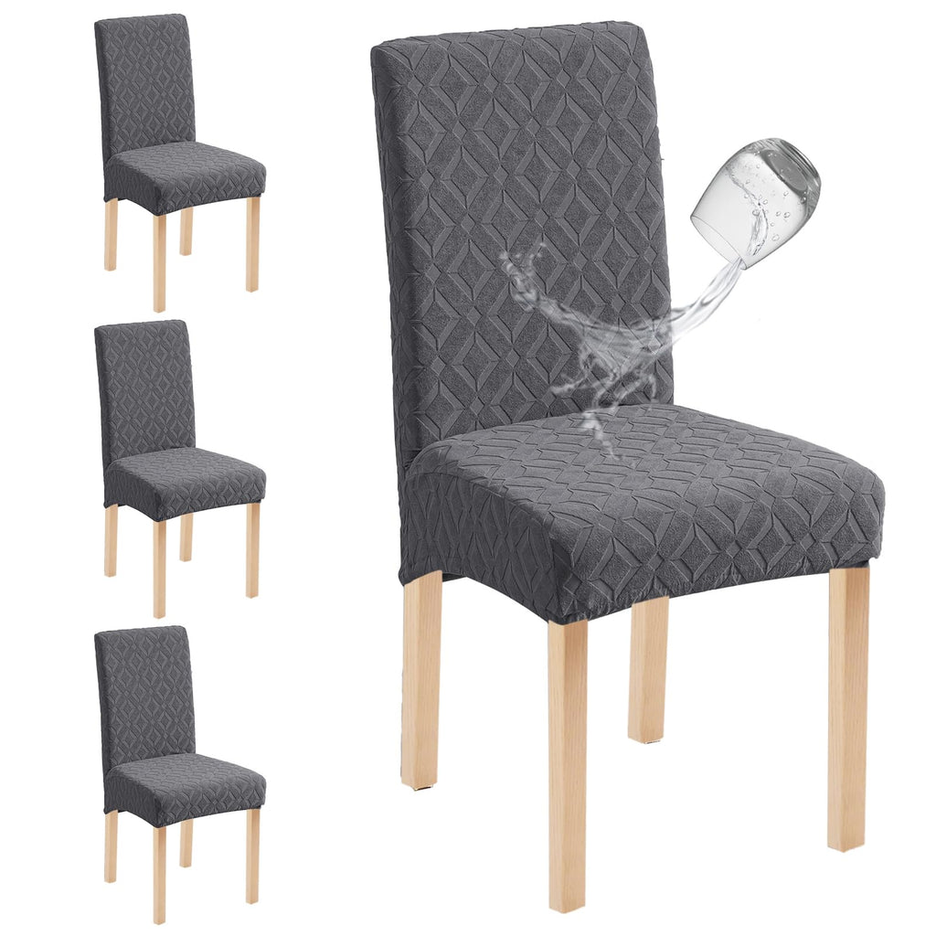 Genina Waterproof Dining Chair Covers Set of 4, Stretch Chair Slipcovers