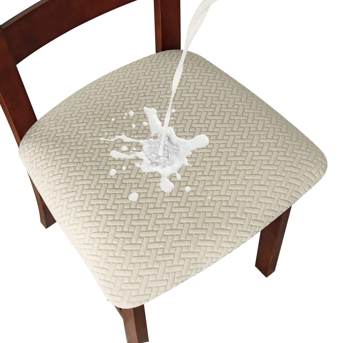 Genina Seat Covers for Dining Room Washable Chair Seat Slipcovers Set of 4