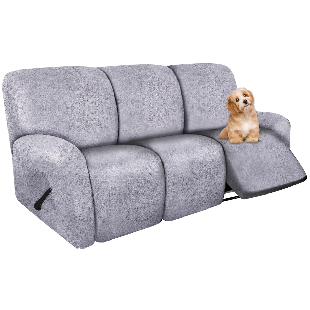 molasofa Leather Like Additional Recliner Console Cover for Reclining Loveseat Covers Stretch Jacquard Middle Consolefor Recliner Couch(Dark Brown)