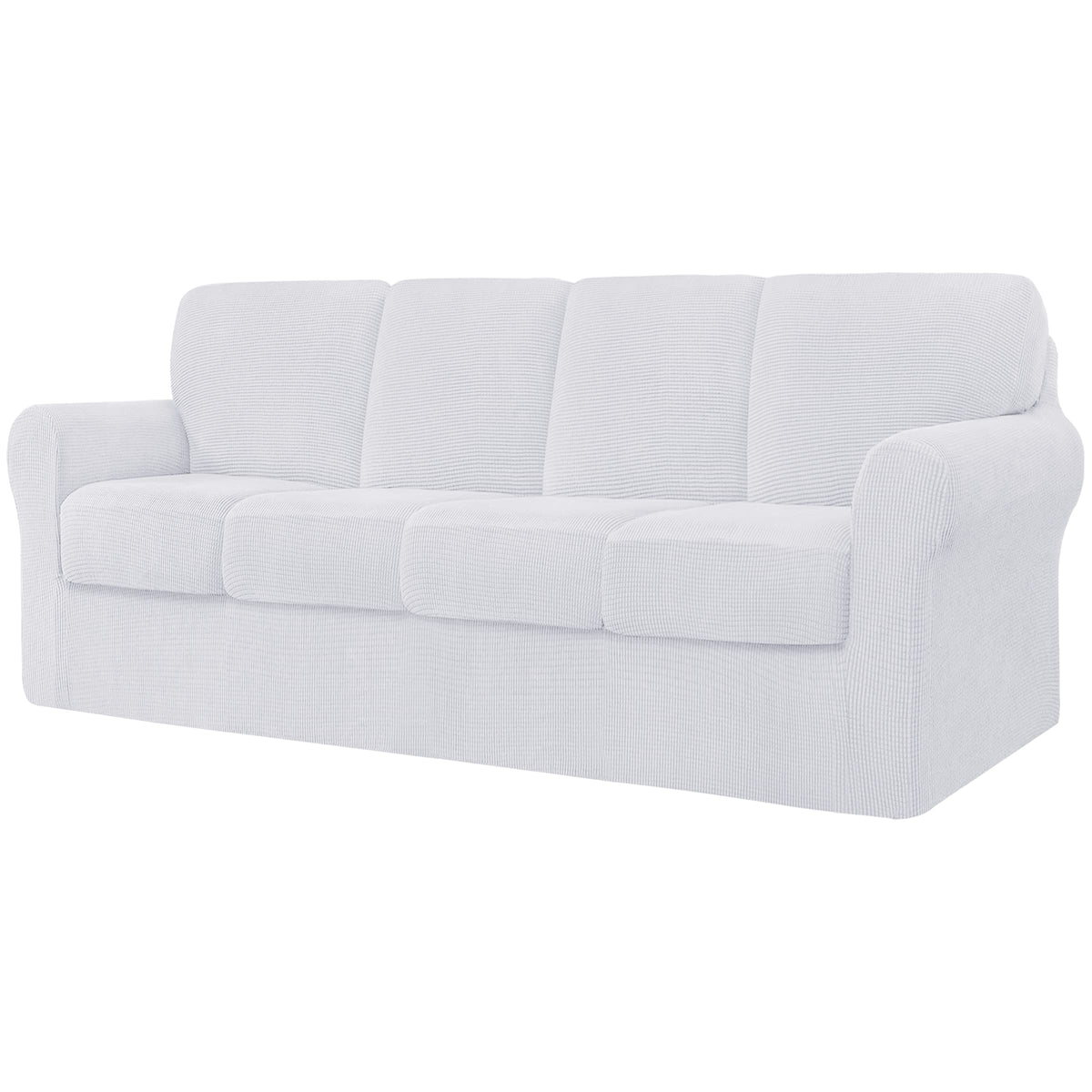 CHUN YI 5 Piece Stretch Couch Covers for Sofa, Loveseat, Grey
