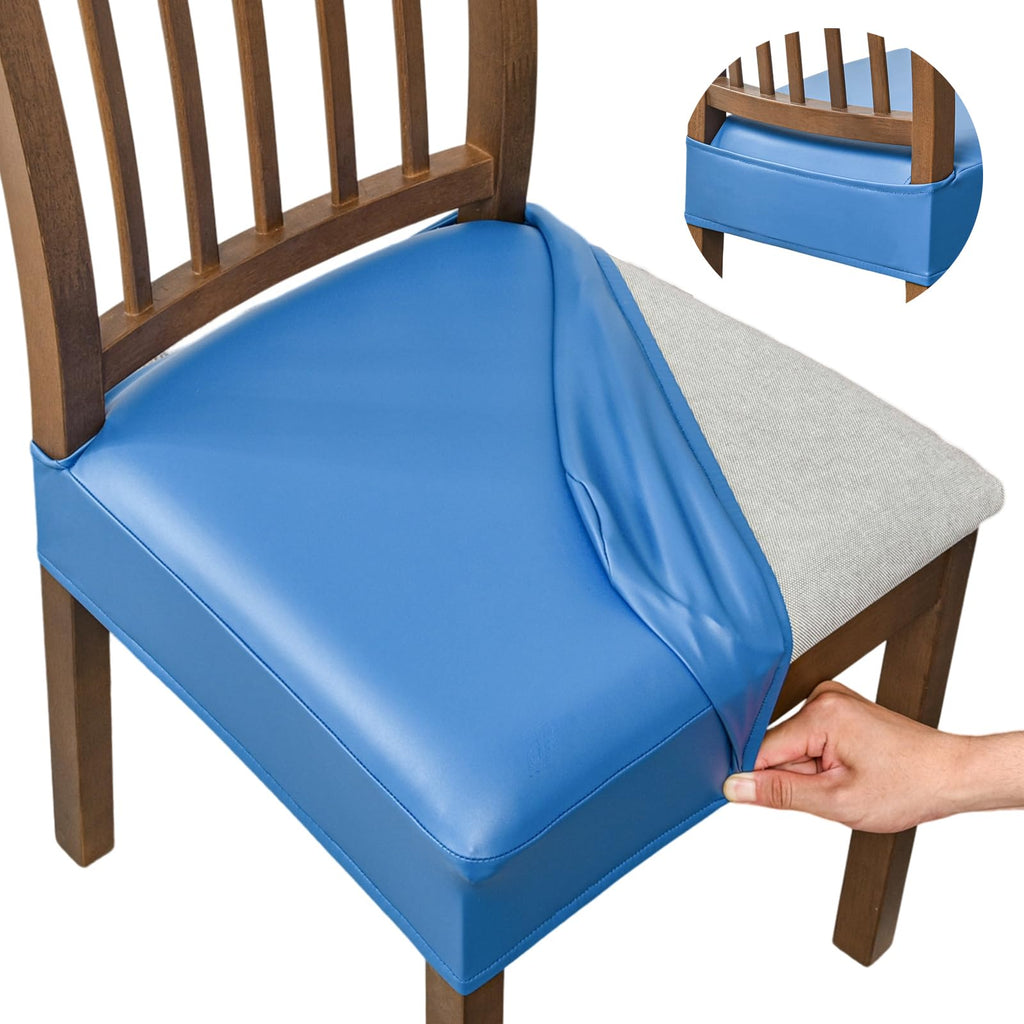 NILUOH Waterproof Seat Covers for Dining Room Chairs, 4 Pack Coffee