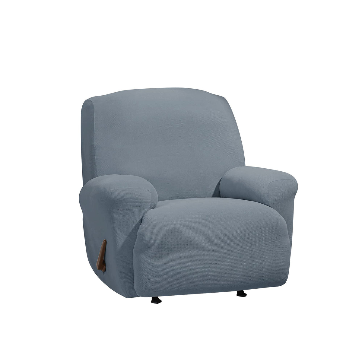 SureFit Form Fit Stretch Morgan Loveseat Slipcover - One Piece Polyester/Spandex Elastic Slipcover, Machine Washable (Loveseat Box Cushion, Ivory Color)