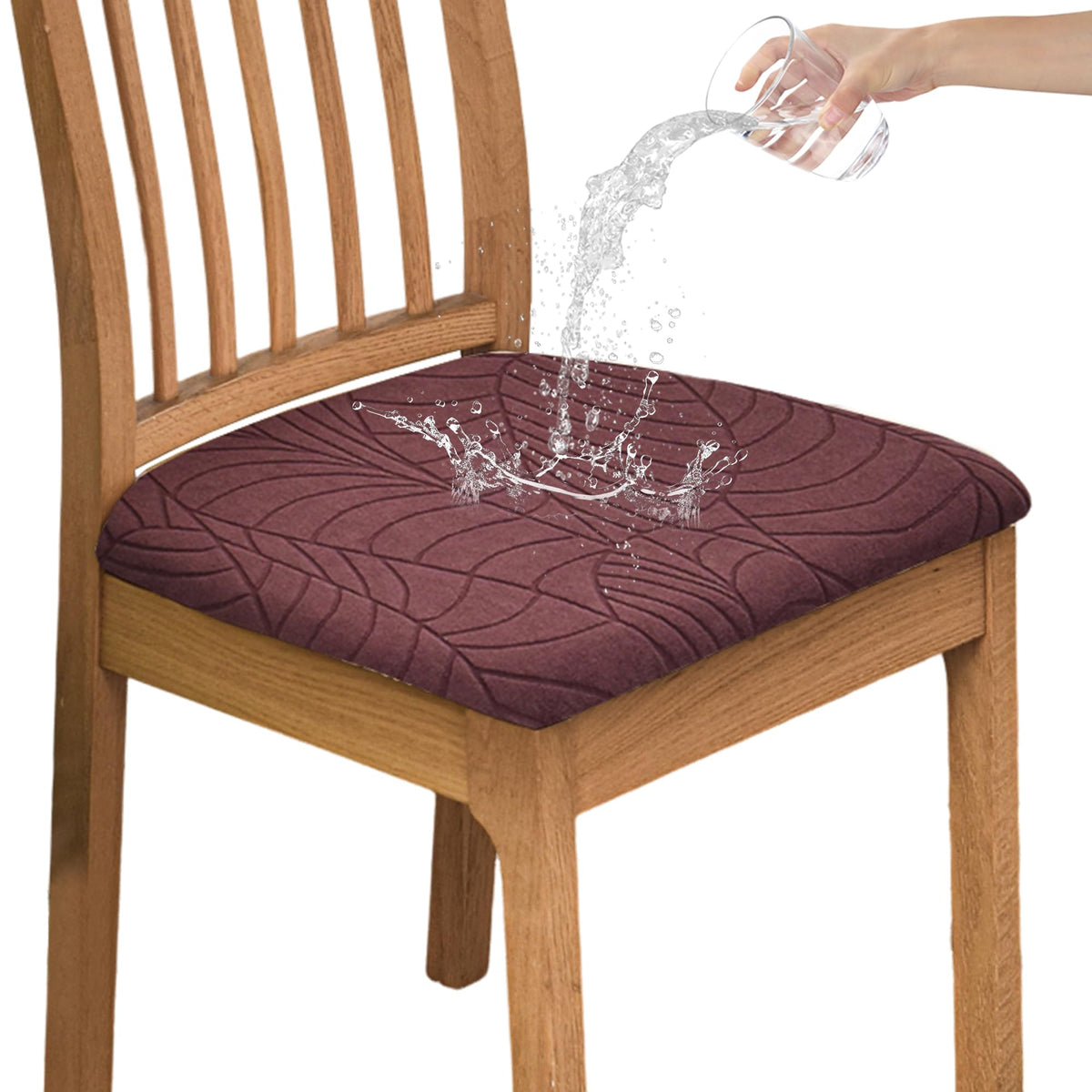 CRFATOP Waterproof Dining Chair Seat Cover Set of 6 Cushion Cover,L,Green