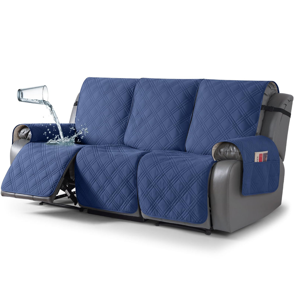 TAOCOCO 100% Waterproof Oversized Loveseat Recliner Cover, Non Slip Split Couch Covers for Reclining Loveseat with Elastic Straps for Kids Pets(Oversized 2 Seater, Chocolate)