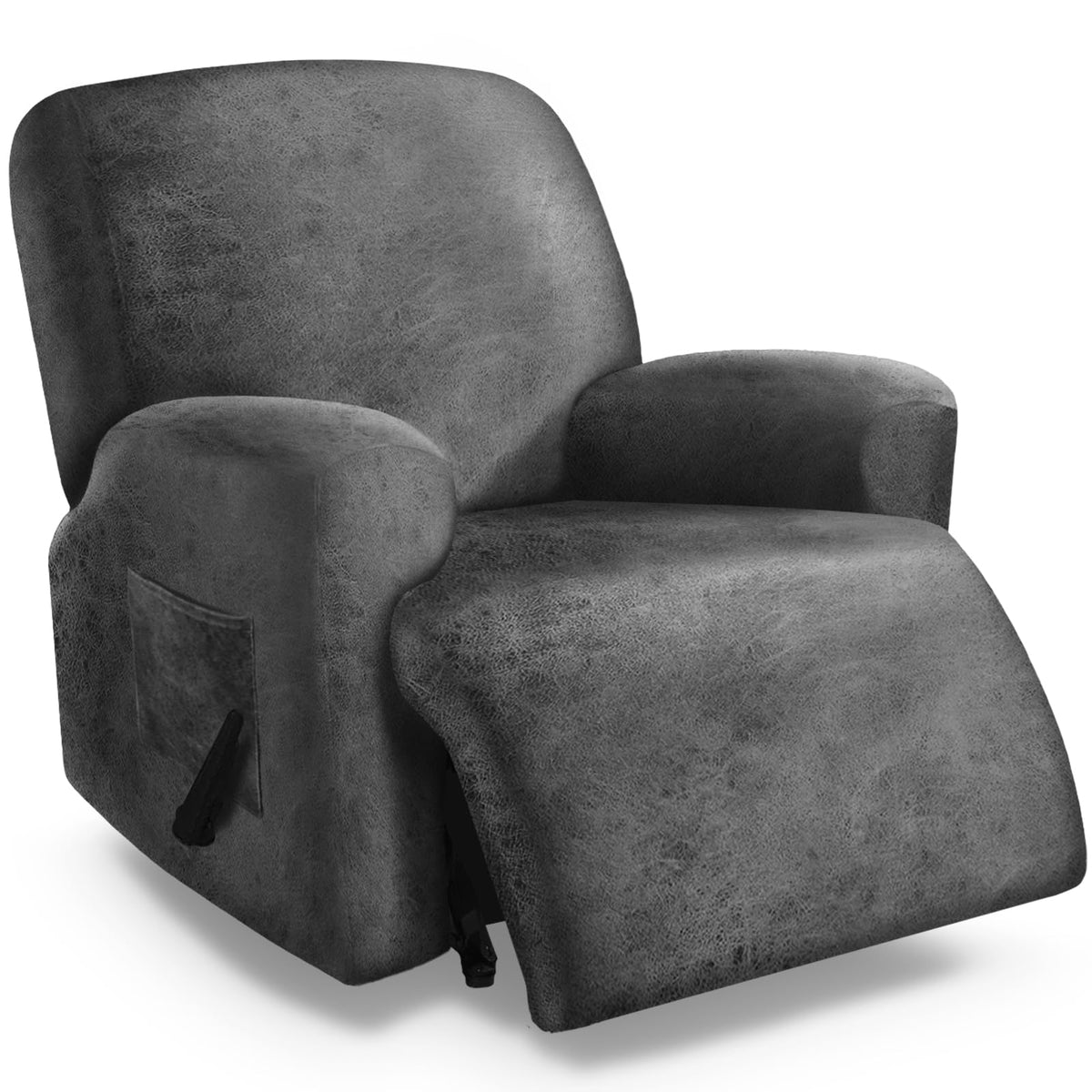 molasofa Leather Like Additional Recliner Console Cover for Reclining Loveseat Covers Stretch Jacquard Middle Consolefor Recliner Couch(Dark Brown)