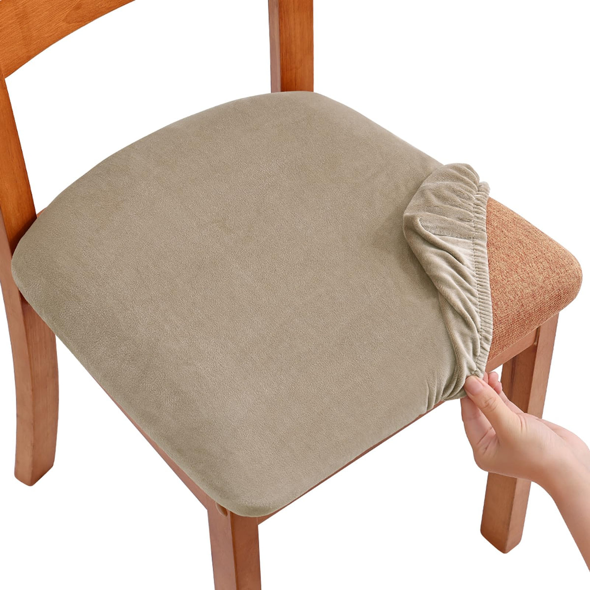 Smiry Velvet Seat Covers for Dining Room Chair Set of 4