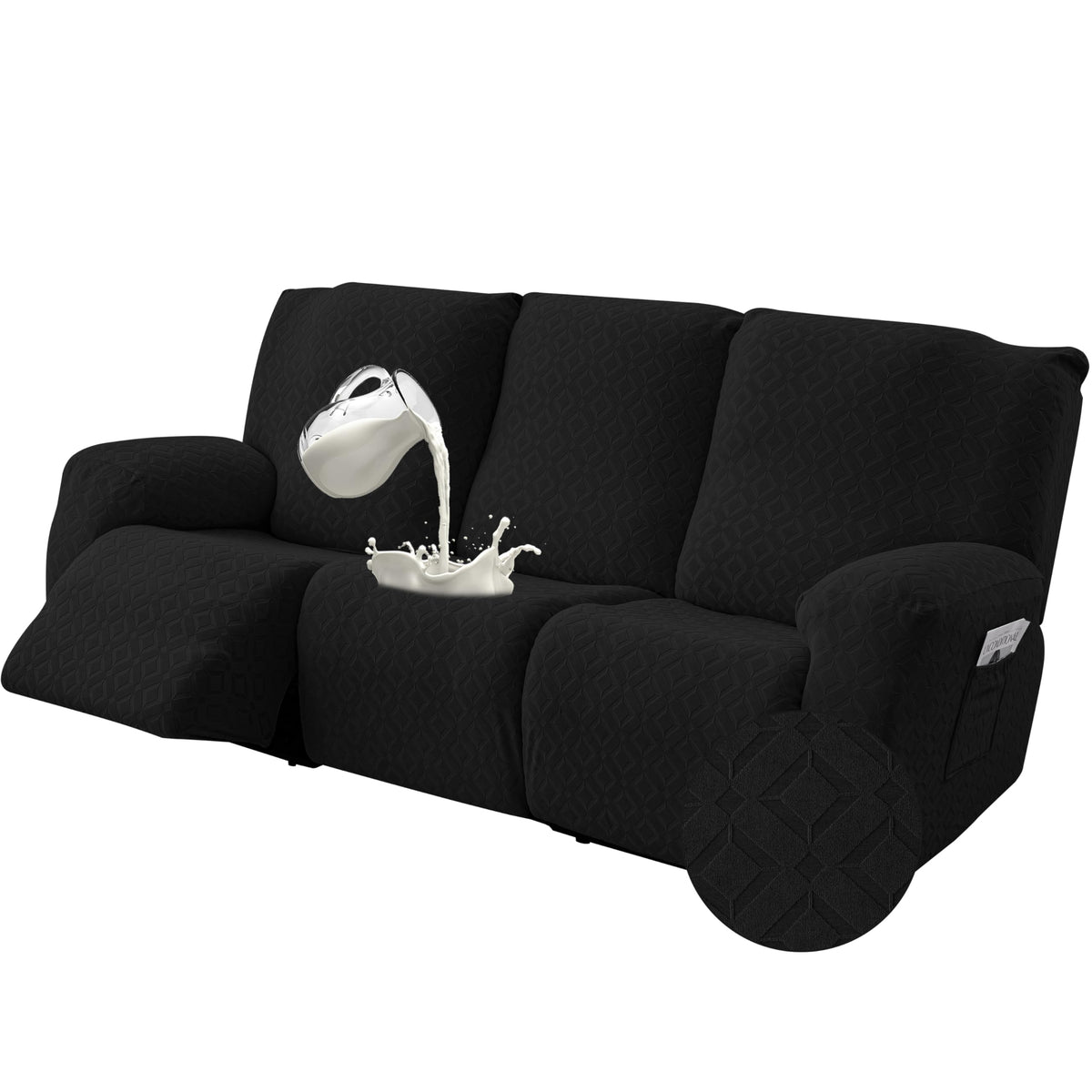Genina Waterproof Recliner Loveseat Cover,2 Seat Couch Cover,Chocolate