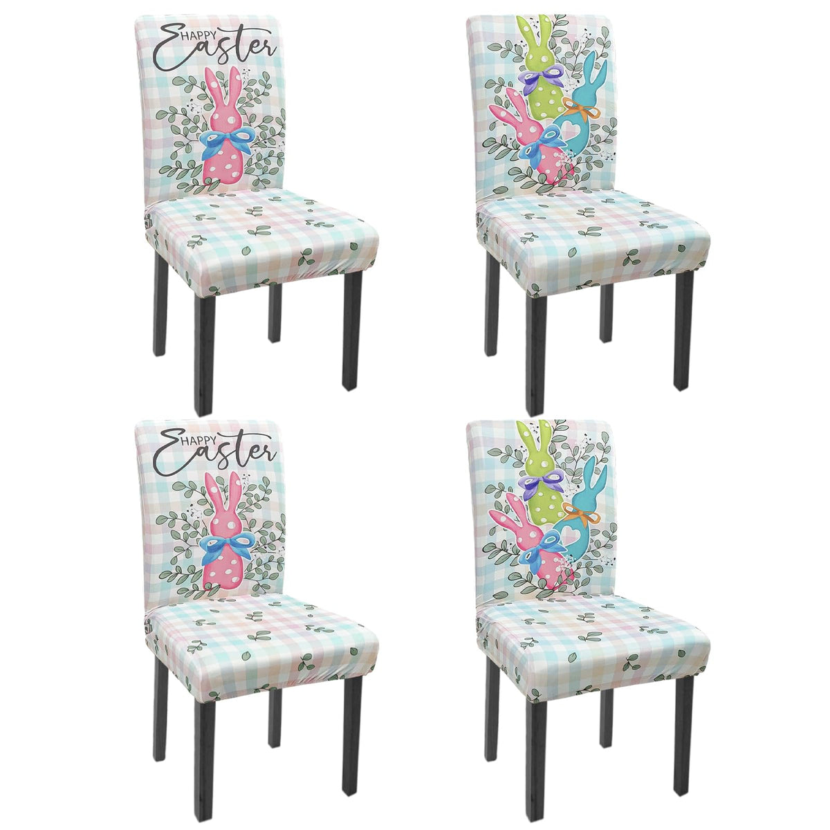 Halloween Chair Covers Set of 4 Pumpkin Ghost Spider Parsons Slipcovers
