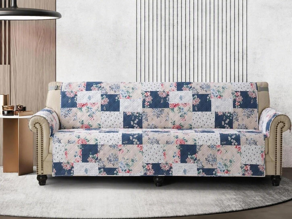 Brilliant Sunshine Multi Grey Stripes Couch Loveseat Slip Cover for Dogs