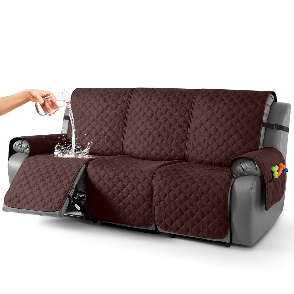 TAOCOCO 100% Waterproof Loveseat Recliner Covers Reversible, Charcoal Gray