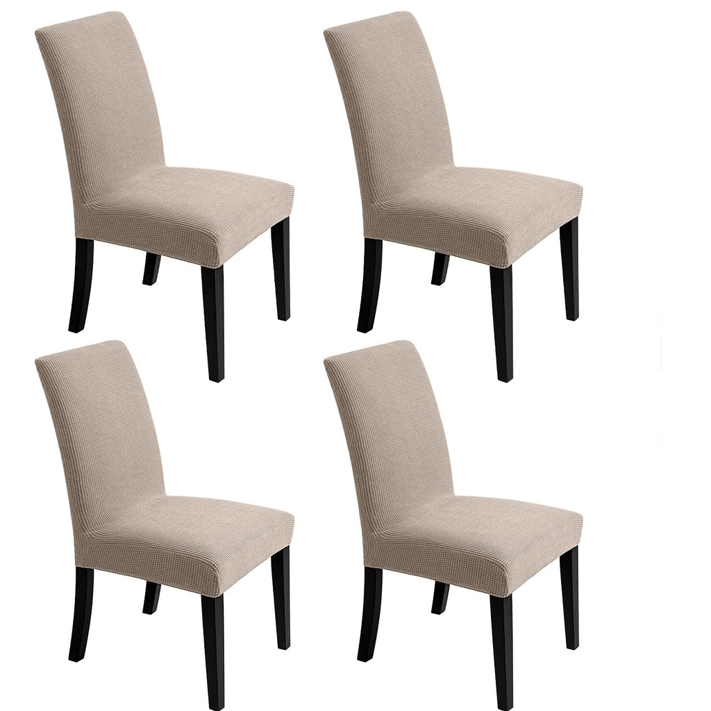 Chair Covers for Dining Room - Stretch Chair Slipcovers for Decorative Seat Protector Armless Removable Washable Elastic Dinner Universal Spandex Solid Chair Slip Covers Set (autumn orange,4)