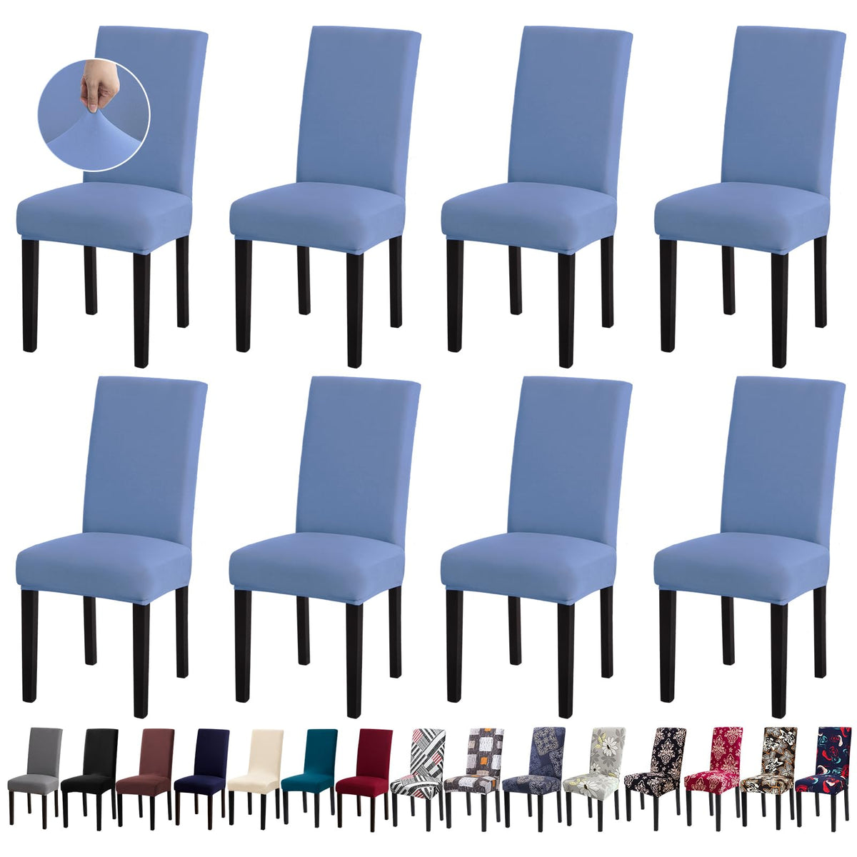 Chair Covers, Stretch Dining Room Chair Covers Set of 6, Removable Washable Dining Chair Slipcovers for Home, Hotel, Banquet