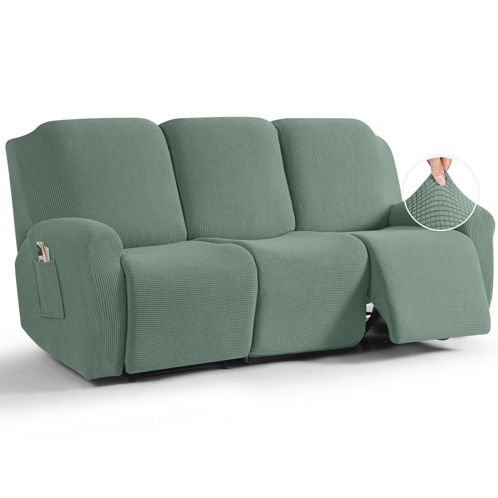 TAOCOCO Stretch Loveseat Recliner Covers 6 Piece, Charcoal Grey