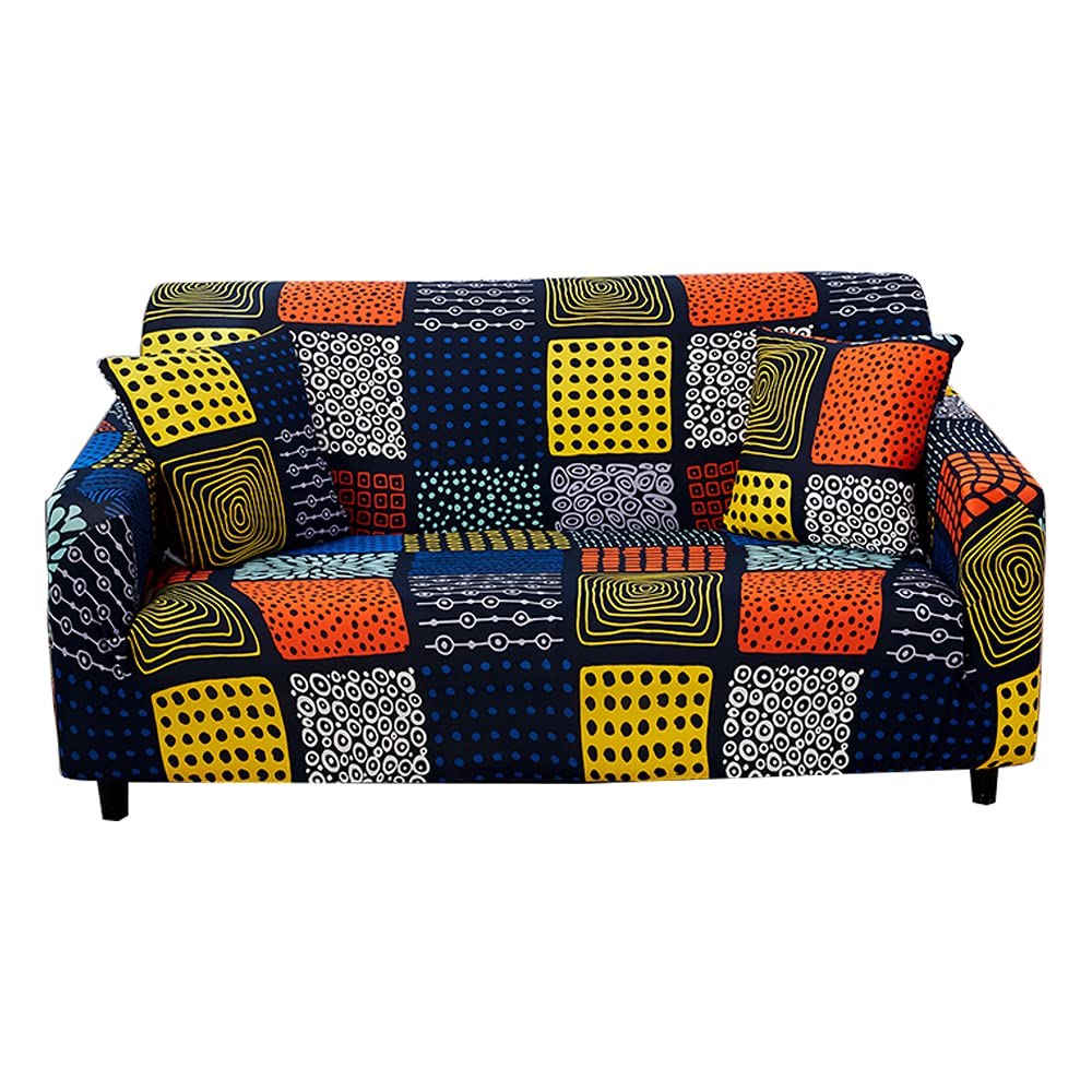 HOOBUY Printed Sofa Cover Stretch Couch Covers Patterned Loveseat Slipcovers for 2 Seater Cushion Couch Love Seat Set (BXMY, 2 Seater/Loveseat)