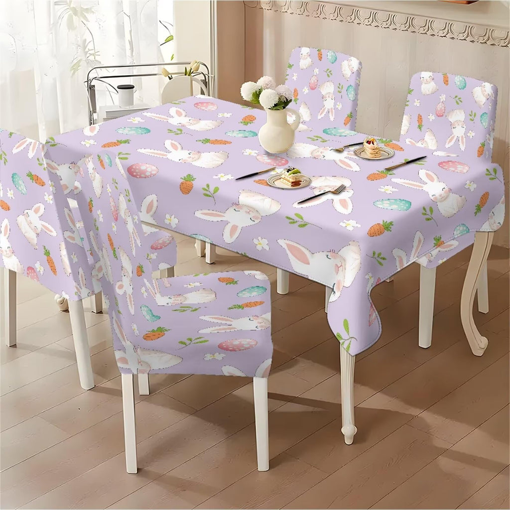 ZDCUSTOM Vintage Table and Chair Covers for Parties Stylish Dining Chairs Cover Washable Cozy Tablecloths Rectangular for Home Party Weeding
