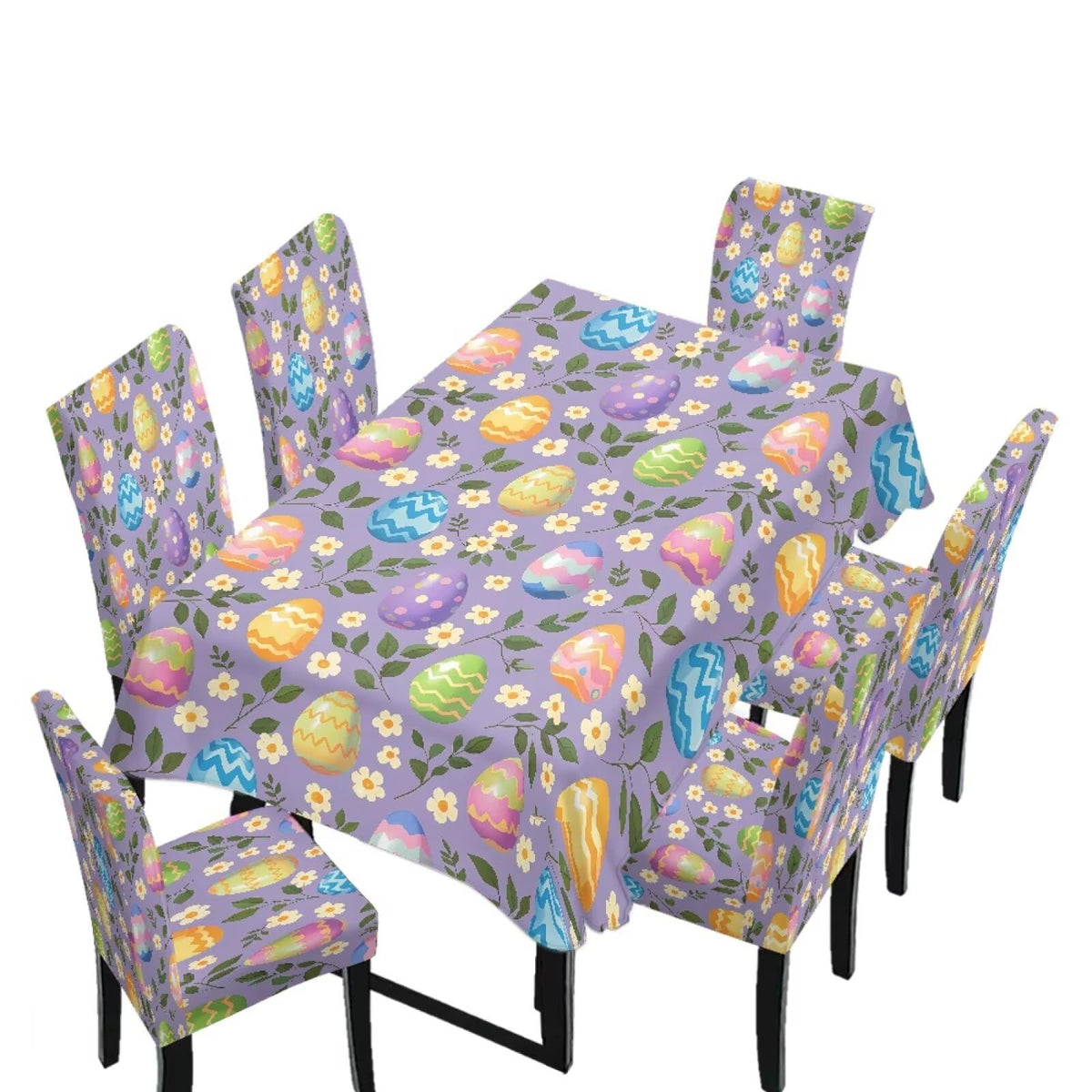 Stretch Dining Table Cloth and Chair Covers Set, 4 Seater Table Cover Anti-Wrinkle Parsons Chair Slipcovers Machine Washable Seat Protector for St. Patrick's Day Decor, Green Shamrock