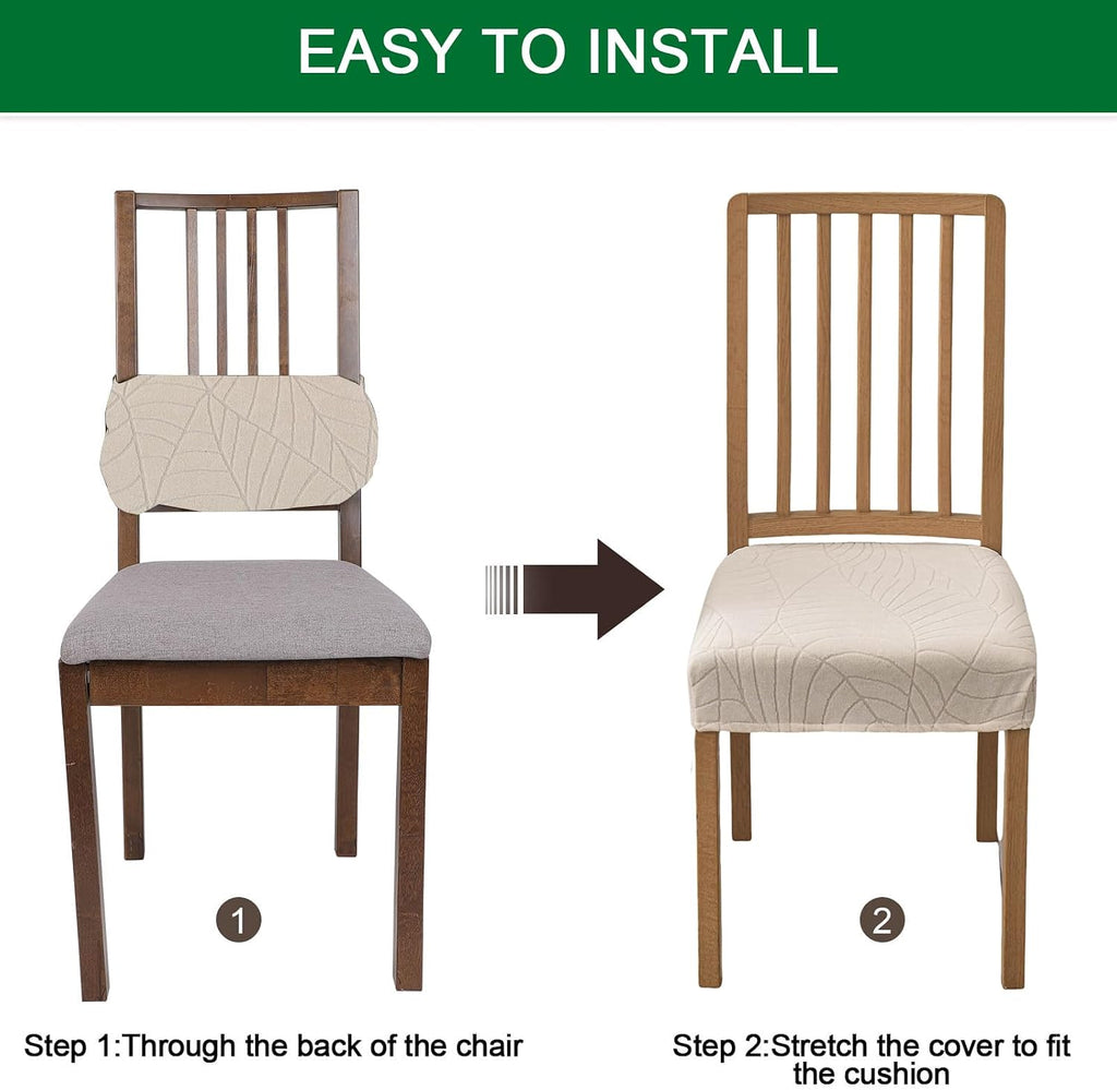 CRFATOP Dining Chair Seat Covers Set of 4 with Stretch Bench Slipcover,04