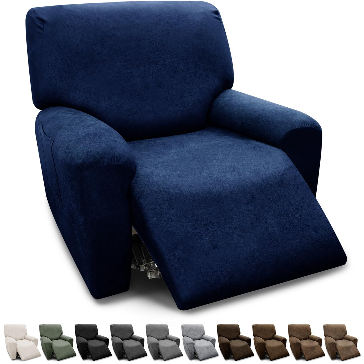 3-Pieces T Cushion Loveseat Slipcovers Leather Look Couch Cover Loveseat Covers for 2 Cushion Couch Furniture Protector Stretch Sofa Cover with 2 Individual T Cushion Seat Covers, Brown