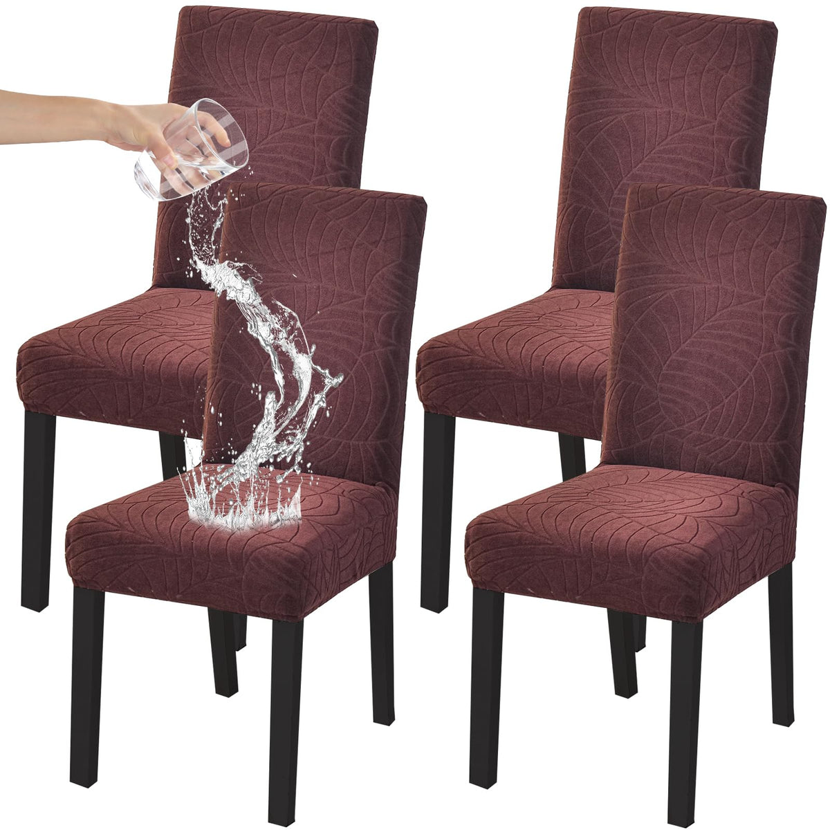 HZDHCLH Dining Chair Covers Set of 4 Stretch Chair Slipcovers Washable