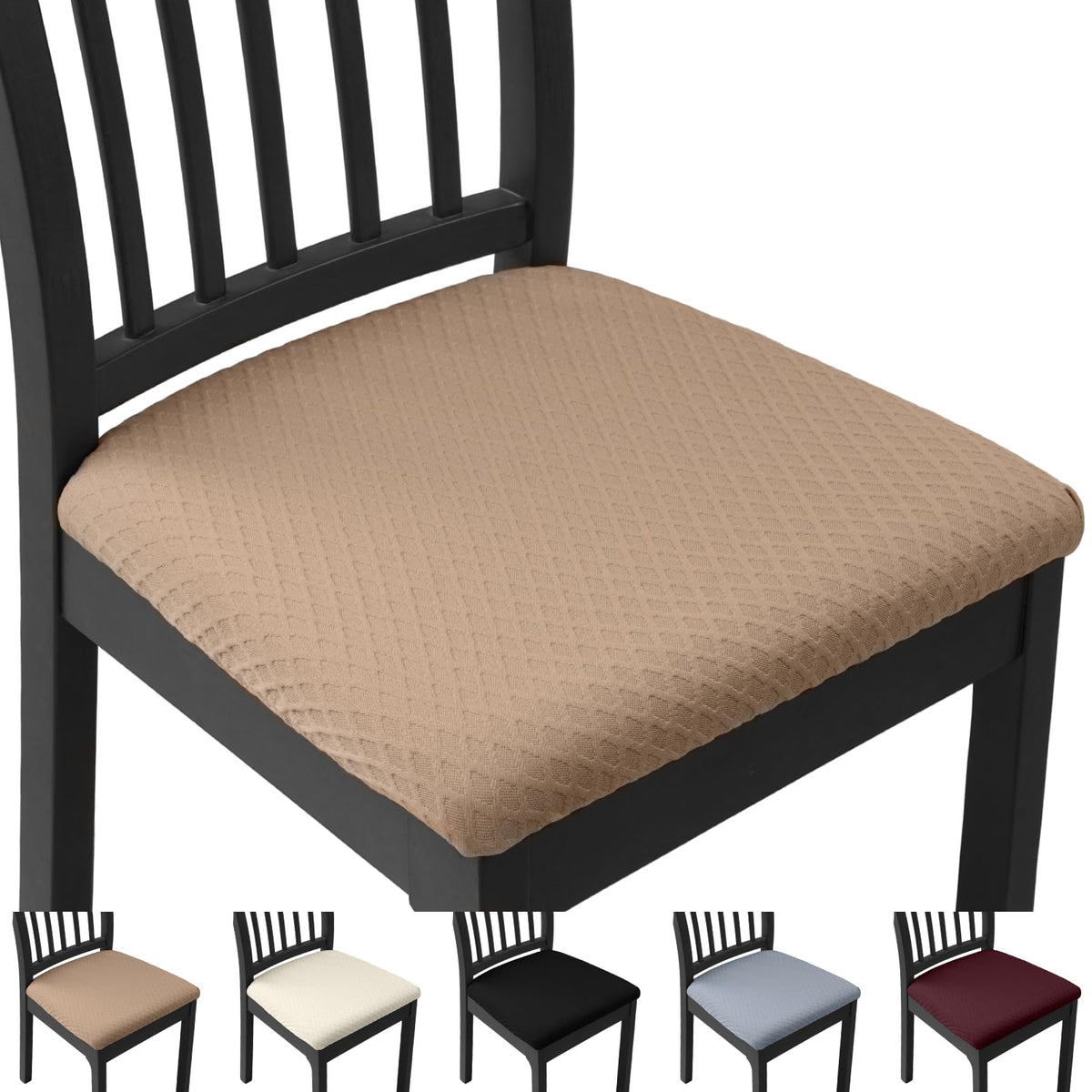 Stretch Chair Seat Covers Set of 4 for Dining Living Room Kitchen Chairs Universal Washable Slipcover Protector Forros Fundas Cobertores para Sillas De Comedor Party Home Decor Gift